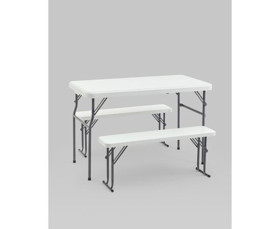 Комплект стола и двух скамеек Кейт белый, изображение 2 | Интернет магазин мебели и декора LifeDekor