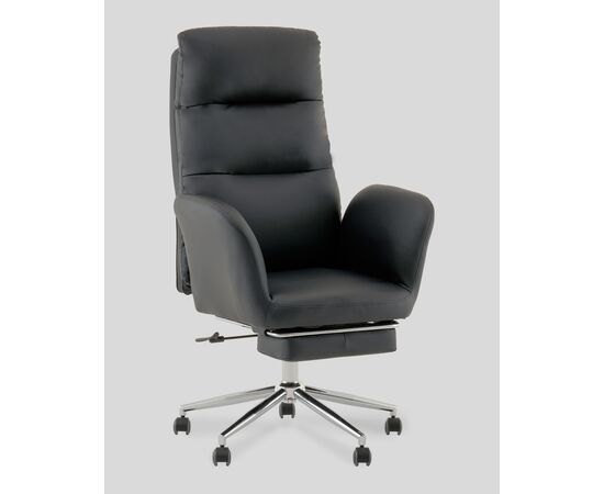Кресло руководителя TopChairs Solid с оттоманкой черный, изображение 2 | Интернет магазин мебели и декора LifeDekor