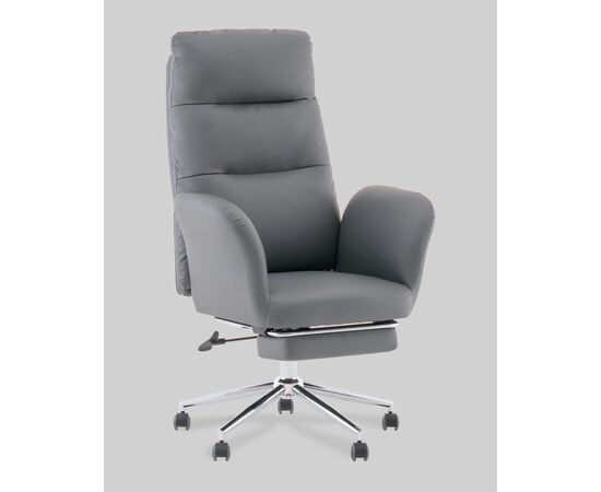 Кресло руководителя TopChairs Solid с оттоманкой серый, изображение 2 | Интернет магазин мебели и декора LifeDekor