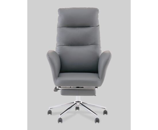 Кресло руководителя TopChairs Solid с оттоманкой серый, изображение 6 | Интернет магазин мебели и декора LifeDekor