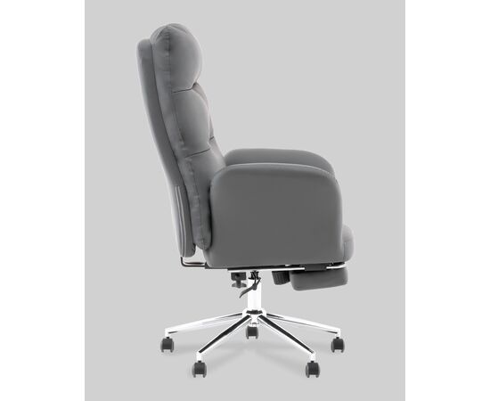 Кресло руководителя TopChairs Solid с оттоманкой серый, изображение 7 | Интернет магазин мебели и декора LifeDekor