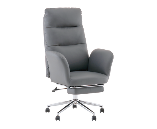 Кресло руководителя TopChairs Solid с оттоманкой серый | Интернет магазин мебели и декора LifeDekor