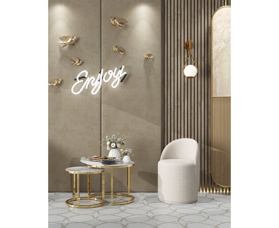 Набор журнальных столиков Селена 60 и 45 см стекло белый мрамор сталь золото, изображение 3 | Интернет магазин мебели и декора LifeDekor