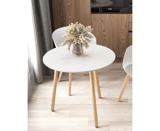 Стол круглый EAMES DST NEW D80 белый, изображение 7 | Интернет магазин мебели и декора LifeDekor