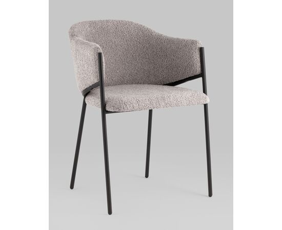 Стул Brace букле серый, изображение 2 | Интернет магазин мебели и декора LifeDekor