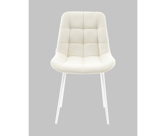 Стул Флекс N светло-бежевый белые ножки, изображение 3 | Интернет магазин мебели и декора LifeDekor