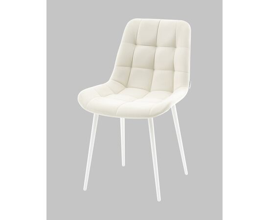 Стул Флекс N светло-бежевый белые ножки, изображение 4 | Интернет магазин мебели и декора LifeDekor