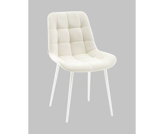 Стул Флекс N светло-бежевый белые ножки, изображение 2 | Интернет магазин мебели и декора LifeDekor