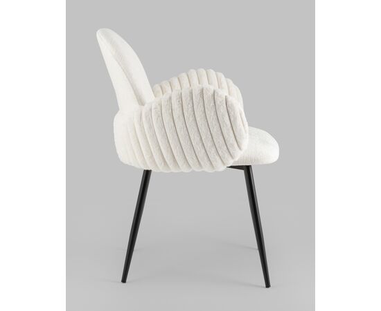 Стул обеденный Wave Stripes букле белый, изображение 6 | Интернет магазин мебели и декора LifeDekor