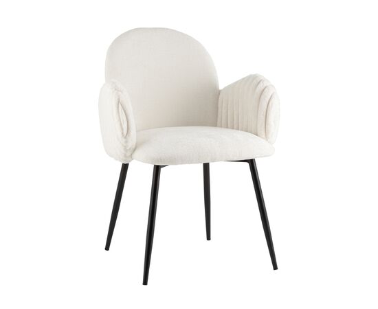 Стул обеденный Wave Stripes букле белый, изображение 3 | Интернет магазин мебели и декора LifeDekor