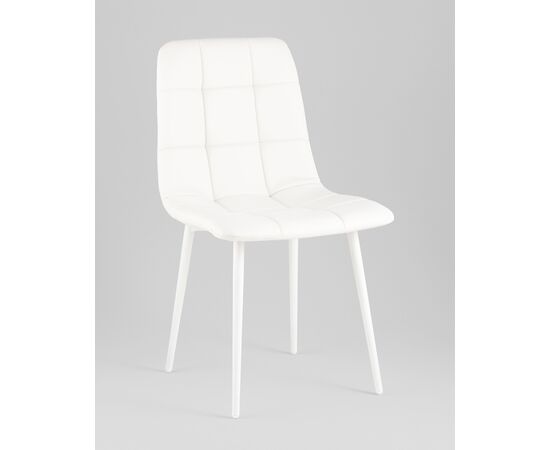 Стул Одди NEW экокожа белый белые ножки, изображение 2 | Интернет магазин мебели и декора LifeDekor