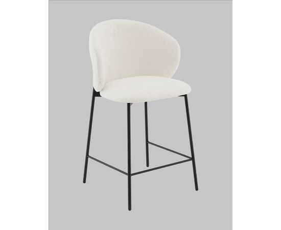 Стул полубарный Блейз букле белый, изображение 2 | Интернет магазин мебели и декора LifeDekor