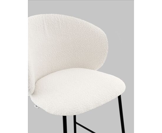 Стул полубарный Блейз букле белый, изображение 9 | Интернет магазин мебели и декора LifeDekor