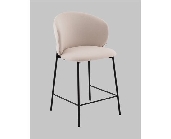 Стул полубарный Блейз велюр молочный, изображение 2 | Интернет магазин мебели и декора LifeDekor
