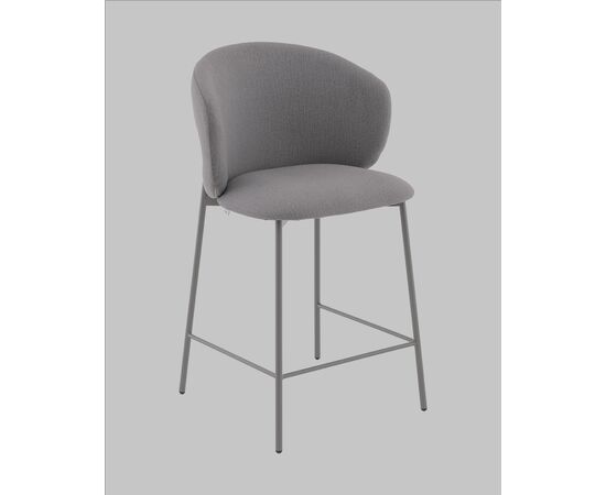 Стул полубарный Блейз велюр серый, каркас серый, изображение 2 | Интернет магазин мебели и декора LifeDekor