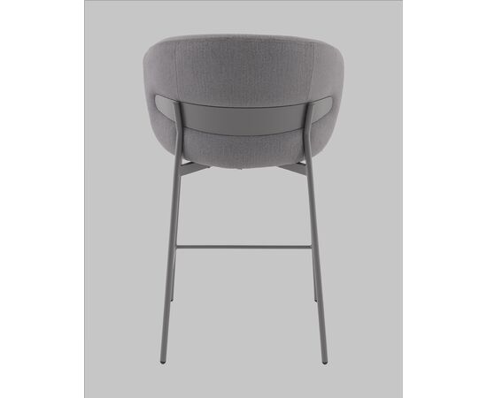 Стул полубарный Блейз велюр серый, каркас серый, изображение 6 | Интернет магазин мебели и декора LifeDekor