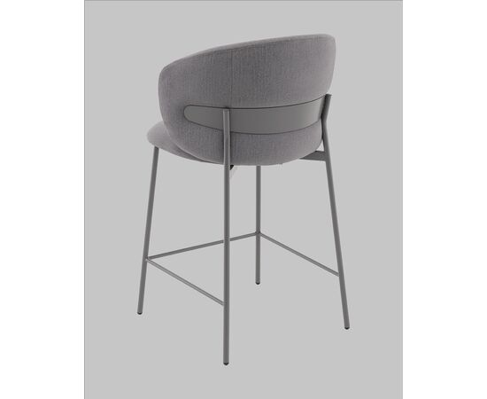 Стул полубарный Блейз велюр серый, каркас серый, изображение 7 | Интернет магазин мебели и декора LifeDekor