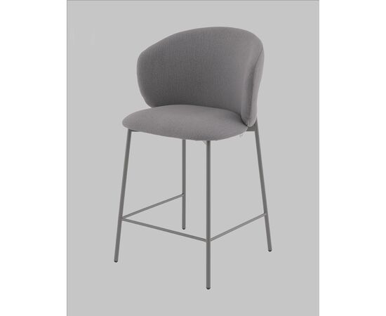 Стул полубарный Блейз велюр серый, каркас серый, изображение 4 | Интернет магазин мебели и декора LifeDekor