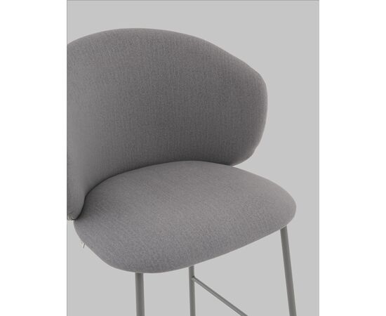 Стул полубарный Блейз велюр серый, каркас серый, изображение 9 | Интернет магазин мебели и декора LifeDekor