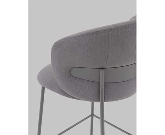 Стул полубарный Блейз велюр серый, каркас серый, изображение 8 | Интернет магазин мебели и декора LifeDekor