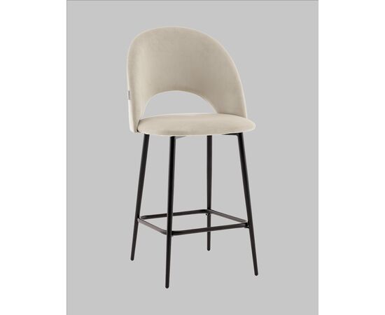 Стул полубарный Меган велюр бежевый, изображение 2 | Интернет магазин мебели и декора LifeDekor