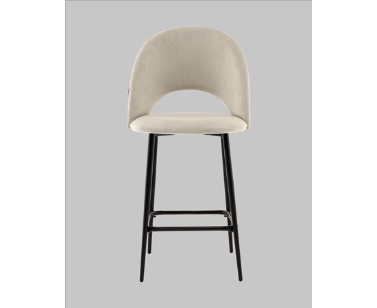 Стул полубарный Меган велюр бежевый, изображение 3 | Интернет магазин мебели и декора LifeDekor