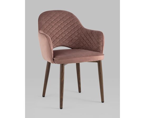 Стул Венера диамант NEW, велюр пыльно-розовый (ножки дерево) NP, изображение 2 | Интернет магазин мебели и декора LifeDekor