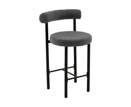 Стул полубарный Флорео букле темно-серый | Интернет магазин мебели и декора LifeDekor