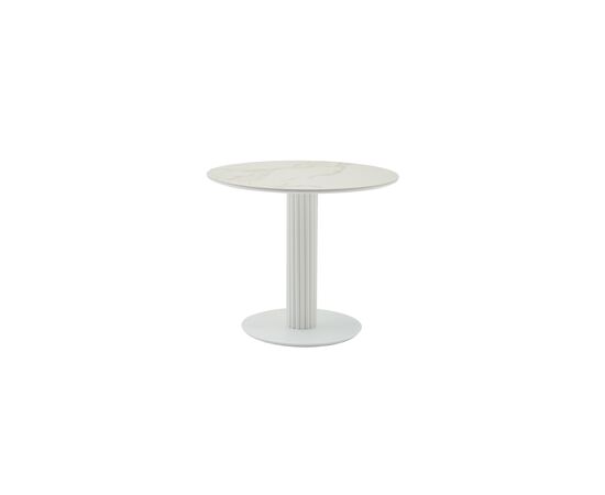 Стол круглый Терралино D90 верх керамика белый матовый, основание металл белый | Интернет магазин мебели и декора LifeDekor