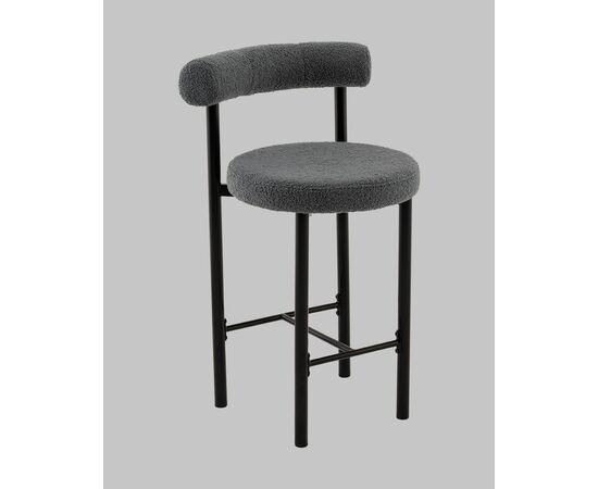 Стул полубарный Флорео букле темно-серый, изображение 2 | Интернет магазин мебели и декора LifeDekor
