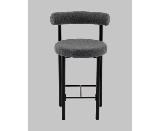 Стул полубарный Флорео букле темно-серый, изображение 3 | Интернет магазин мебели и декора LifeDekor