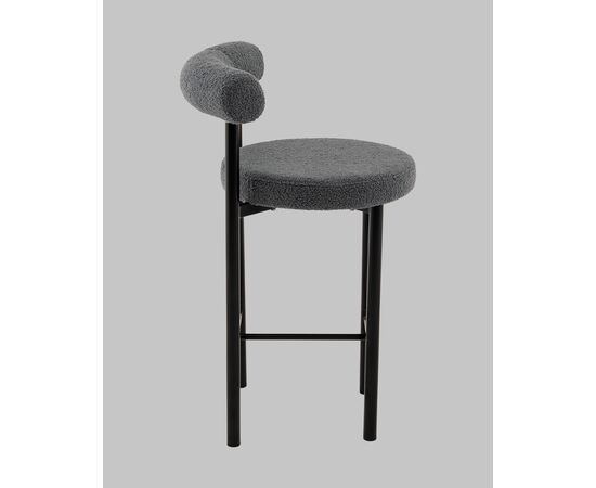 Стул полубарный Флорео букле темно-серый, изображение 4 | Интернет магазин мебели и декора LifeDekor