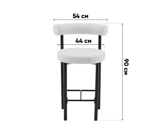 Стул полубарный Флорео букле темно-серый, изображение 9 | Интернет магазин мебели и декора LifeDekor