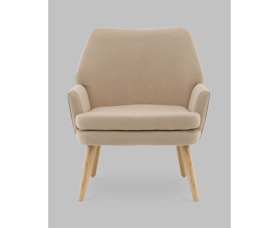 Кресло Харви бежевый с коричневой экокожей деревянные ножки, изображение 3 | Интернет магазин мебели и декора LifeDekor