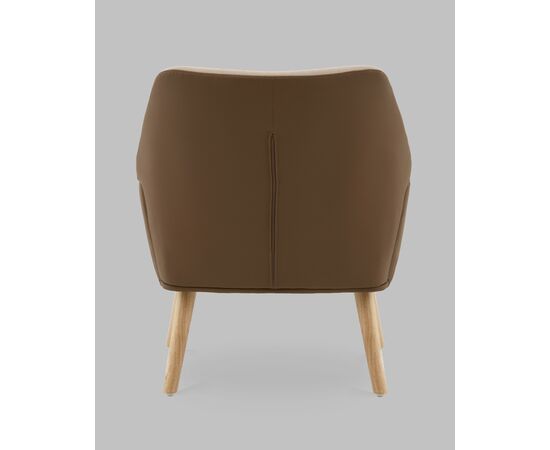 Кресло Харви бежевый с коричневой экокожей деревянные ножки, изображение 5 | Интернет магазин мебели и декора LifeDekor