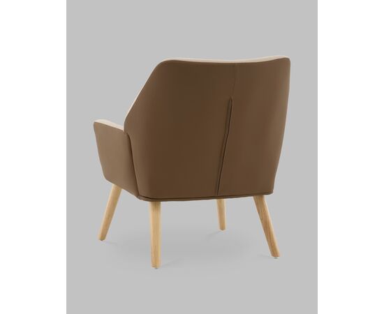 Кресло Харви бежевый с коричневой экокожей деревянные ножки, изображение 6 | Интернет магазин мебели и декора LifeDekor