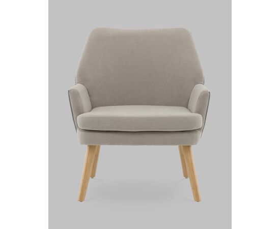 Кресло Харви серый с серой экокожей деревянные ножки, изображение 3 | Интернет магазин мебели и декора LifeDekor