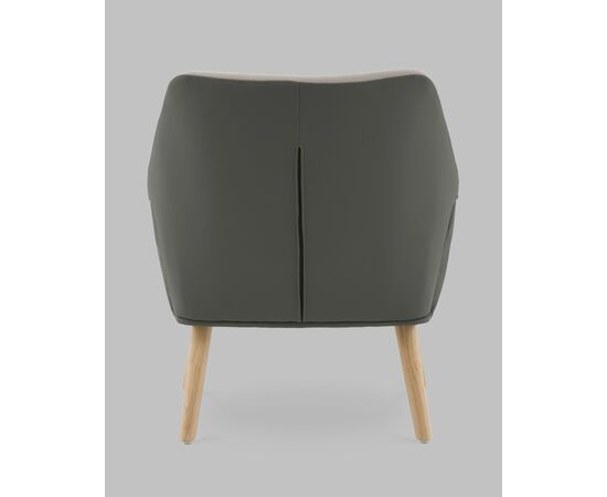 Кресло Харви серый с серой экокожей деревянные ножки, изображение 5 | Интернет магазин мебели и декора LifeDekor