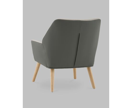 Кресло Харви серый с серой экокожей деревянные ножки, изображение 6 | Интернет магазин мебели и декора LifeDekor