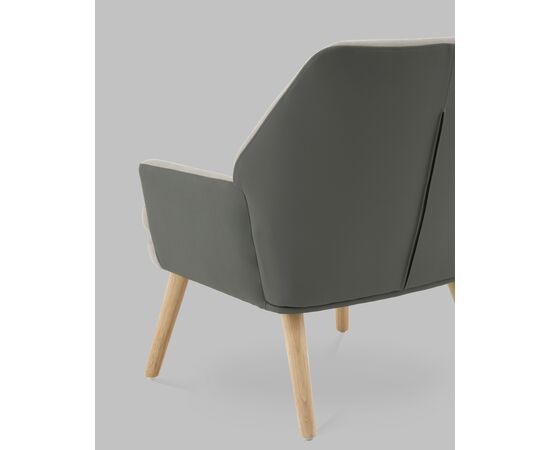 Кресло Харви серый с серой экокожей деревянные ножки, изображение 8 | Интернет магазин мебели и декора LifeDekor