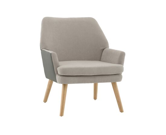 Кресло Харви серый с серой экокожей деревянные ножки | Интернет магазин мебели и декора LifeDekor