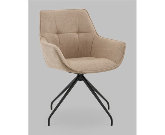 Кресло вращающееся Кимберли рогожка/замша бежевый, изображение 2 | Интернет магазин мебели и декора LifeDekor