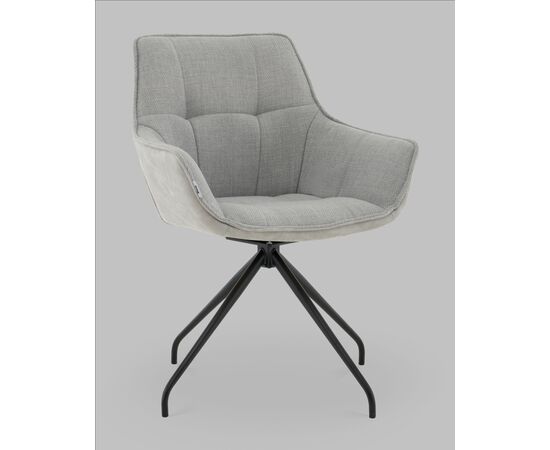 Кресло вращающееся Кимберли рогожка/замша серый, изображение 2 | Интернет магазин мебели и декора LifeDekor