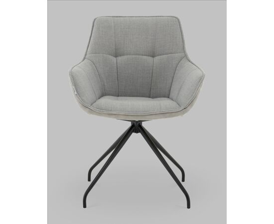 Кресло вращающееся Кимберли рогожка/замша серый, изображение 3 | Интернет магазин мебели и декора LifeDekor