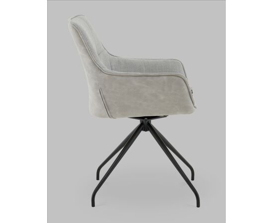 Кресло вращающееся Кимберли рогожка/замша серый, изображение 4 | Интернет магазин мебели и декора LifeDekor