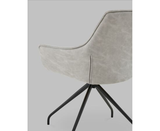 Кресло вращающееся Кимберли рогожка/замша серый, изображение 7 | Интернет магазин мебели и декора LifeDekor