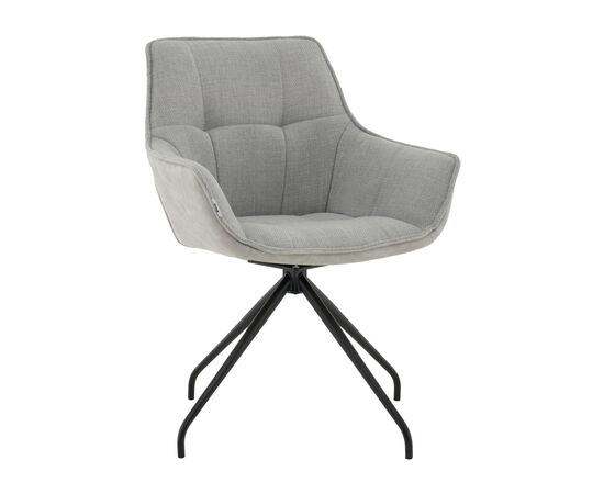 Кресло вращающееся Кимберли рогожка/замша серый | Интернет магазин мебели и декора LifeDekor