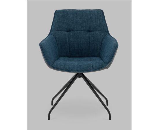 Кресло вращающееся Кимберли рогожка/замша синий, изображение 3 | Интернет магазин мебели и декора LifeDekor