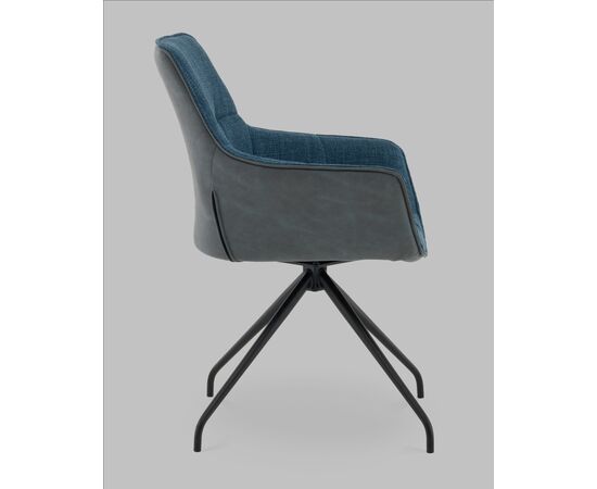 Кресло вращающееся Кимберли рогожка/замша синий, изображение 4 | Интернет магазин мебели и декора LifeDekor