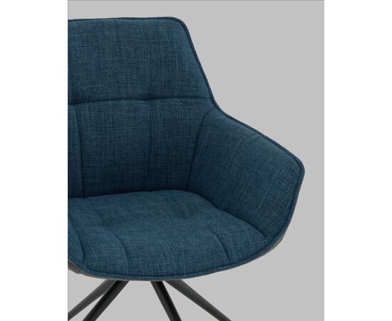 Кресло вращающееся Кимберли рогожка/замша синий, изображение 8 | Интернет магазин мебели и декора LifeDekor